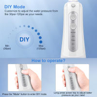 INSMART Aparato De Limpieza Oral Portátil IPX7 Impermeable Carga Recargable 4 Modos Limpieza Dental Mano Herramienta De Jetable - details 2