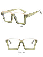 Gafas De Moda Rectangular Unisex Antigolpe Con Espejo Plano Y Bloqueo De Luz Azul Estilo Hip Hop Tendencia INS Marco Grande - details 7