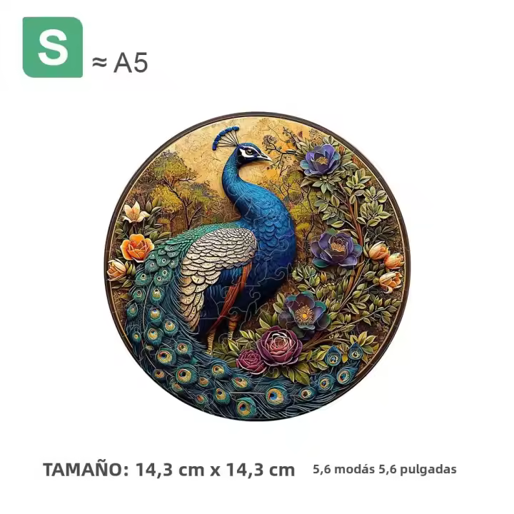 Rompecabezas De Madera En Forma De Peacock Juego Interactivo Familiar Para Adultos Y Jóvenes Puzzle Irregulares Únicos Regalo Personalizado - 1