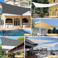 Sonnensegel Dreieckig 4x4x5.65m Wasserdicht Cremeweiß Sonnenschutz Windschutz Segel PES Polyester,95% UV-Schutz für Außenbereich, Terrasse, Balkon, Garten - details 5