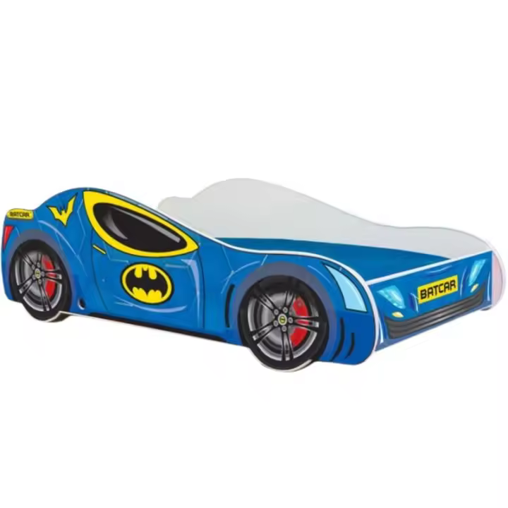 Cama de criança 140 x 70 cm com colchão e estrado incluídos Kobi Bat Car Blue - 1