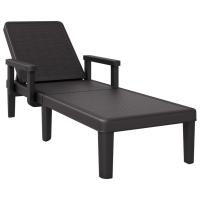 vidaXL Tumbona ajustable en 4 alturas polipropileno 155,5x57x28 cm Negro, Gris, Sillas de Exterior Ideal para jardín, playa, piscina, terraza Tumbona Piscina Tumbonas Playa Tumbonas Jardín Exterior - details 0