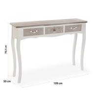 VERSA -  Mesa de entrada tropical , en madera con 3 cajones y unas medidas de 109x30x79 cm - details 2