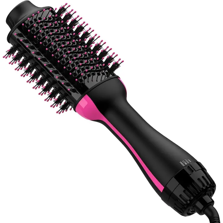 Secador de pelo y cepillo secador de pelo en uno, secador de pelo 4 en 1 y moldeador voluminizador con iones negativos de - 1