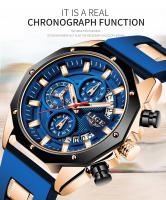 Reloj De Pulsera De Lujo LIGE Para Hombre Cuarzo Deportivo Resistente Al Agua Con Correa De Silicona Y Función Cronógrafo - details 0