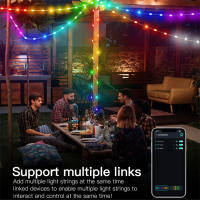 Luces De Hadas LED Inteligentes Bluetooth IP65 Impermeables Recargables Por USB Para Decoración De Fiestas De Navidad Y Cumpleaños Control Remoto Con APP - details 5