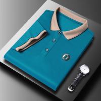 Camisa Polo Casual Para Hombres Con Bordado Manga Corta Color Sólido Moda Top Antigüedad Primavera Otoño Algodón Blends - details 2