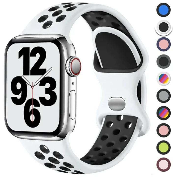 Correa De Silicona Para Apple Watch Compatible Con Modelos 8 SE 7 6 5 Ultra Disponible En Tamaños 38mm 40mm 41mm 42mm 44mm 45mm Unisex