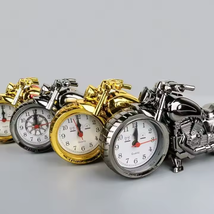 Reloj De Mesa Retro Para Motocicleta Con Alarma Y Batería Portátil Decoración Para La Mesa Regalo Para Niños Y Amigos - 1