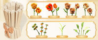 Bloques De Construcción De Rosa 868PCS Vaso De Flores Eternas Decoración De Hogar Regalo Romántico Para Niñas Juguetes DIY Para Niños - details 2