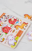 Puzzles De Madera Montessori Juguetes Educativos Para Bebés Tablero De Aprender Con Vehículos Animales Y Frutas 3D - details 2