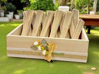 Lote de 50 abanicos de madera de sándalo de 20 cm en caja de madera decorada - regalos para invitados de boda, comuniones, bautizos, aniversarios, Detalles de boda y regalos de celebración para eventos - details 1