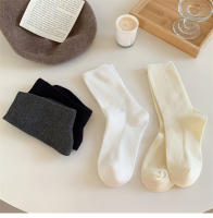 Calcetines De Mujer Estilo Retro Breves De Color Sólido Casual Transpirables Para Otoño E Invierno Suaves Y Cómodos - details 8