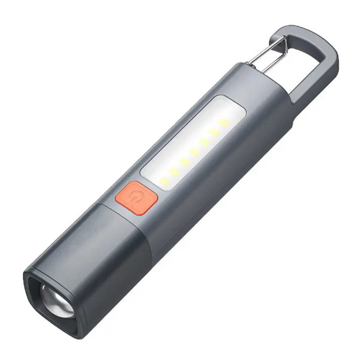 Linterna Portátil De Luz Fuerte ABS Recargable Por USB Para Exteriores Y Camping Lámpara Colgante Telescopio Con Lente De Cobertura Lateral COB - 1