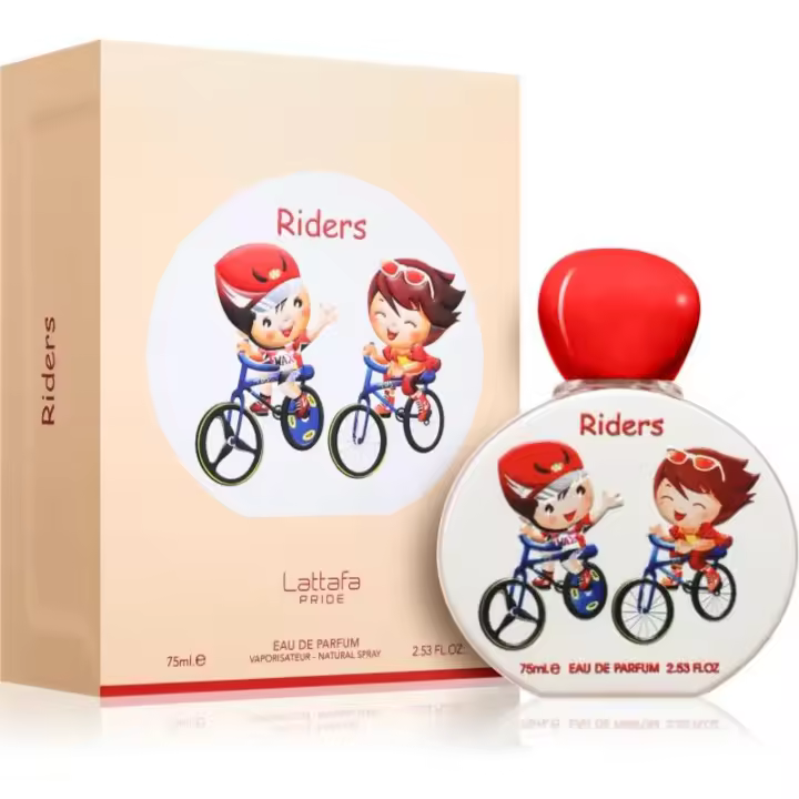 Perfume árabe para niños Riders  Lattafa 75ml,  Colonia para niños unisex amaderada, frutal, Fragancia femenina y masculina infantil Lattafa NOVEDAD - 1