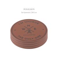 Scalpers Home Set de 4 posavasos marrones Ø11cm - Accesorios para bebidas de diseño único, fabricados en poliuretano duradero y antideslizantes - Ideal para tu hogar - details 1
