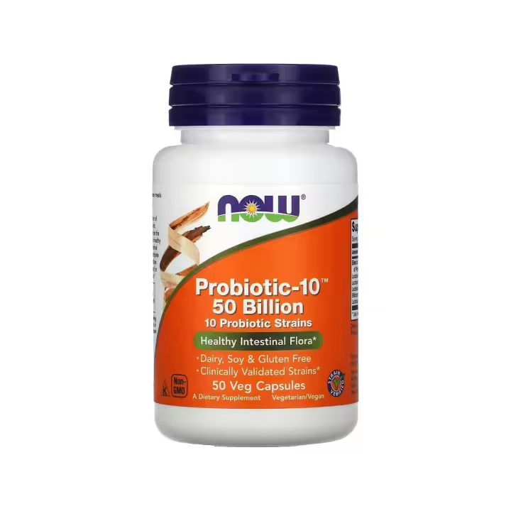 Probiotic-10, 50.000 millones, 50 cápsulas vegetales de NOW Foods - 1