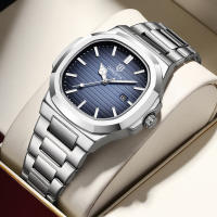 Reloj De Pulsera Cuarzo Lujo QINGXIYA Para Hombre Resistente Al Agua Con Fecha Y Manos Luminosas Acero Inoxidable Cuadrado - details 1