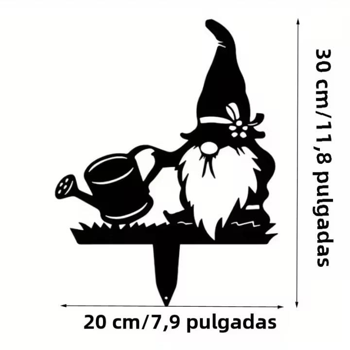 1pc Decoración De Jardín De Metal En Forma De Síntoma Navideño Grande Con Silueta De Gnome Para Adornar El Jardín Al Aire Libre - 1