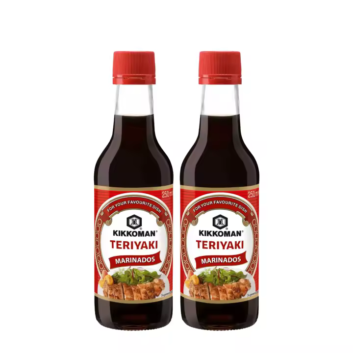 Kikkoman - Salsa Teriyaki para Marinados, 250 ml, Sabor Intenso, Especial para la Cocina Japonesa, Apto para Veganos, Individual y en Formato Pack - 1
