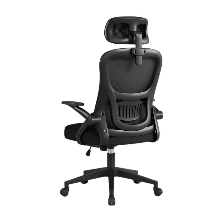 LUTODY - Silla de oficina escritorio, Respaldo acolchado transpirable, Asiento ergonómico de látex, Palanca para subir bajar de asiento, Función inclinación reposaespalda, Rueda giratoria 360º, Pata PP, Fácil de montar, Para despacho centro trabajo - 1
