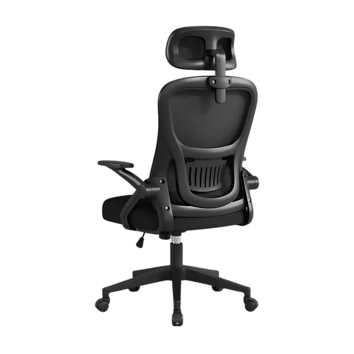 LUTODY - Silla de oficina escritorio, Respaldo acolchado transpirable, Asiento ergonómico de látex, Palanca para subir bajar de asiento, Función inclinación reposaespalda, Rueda giratoria 360º, Pata PP, Fácil de montar, Para despacho centro trabajo - 1