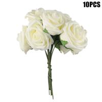 10Pcs Rosas De Espuma PE Artificiales Para Bodas Decoración De Mesa Y Fiestas Blancas Flores Falsas Para Decoración Del Hogar Y Cumpleaños - details 1