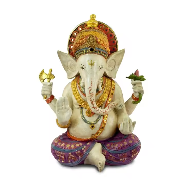 SIGNES GRIMALT Signes Grimalt By Sigris - Figura Decorativa Dios Ganesha Resina Blanco 38x21x29cm - 1