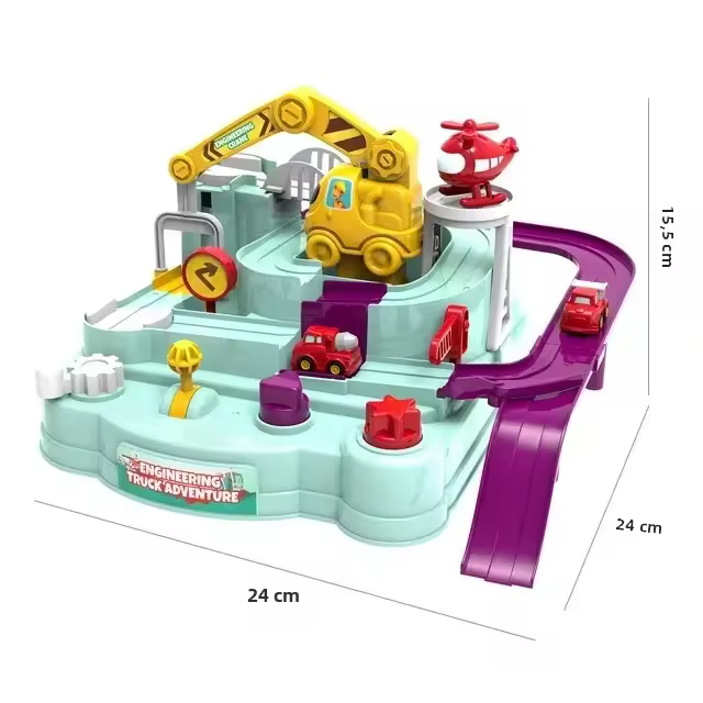 Juguete Educativo De Carreras Para Niños Coche De Rail Modelo Juego De Aventura Interactivo Mecánico De Train Cars Sin Batería - 1