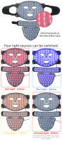 Máscara LED De Silicona Sin Cable Para Rejuvenecimiento De Piel Con Luz Infrarroja Y Cuello Antiarrugas Iluminación Fototerapia Para Brillo Facial - details 7