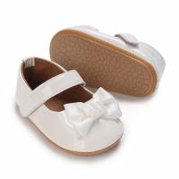 Zapatos De Princesa Para Bebé Niña Con Lazo PU Suave Suela Primera Caminata 0-18M Blanco Walker De Primer Paso Con Buitre Y Cierre De Correa - details 5