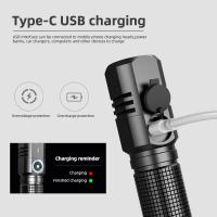 Mini Linterna LED Fuerte Tipo-C Recargable Ultra Brillante Con Gran Alcance Táctico Portátil Para Camping Y Exteriores Resistente Al Agua Y Choque - details 6