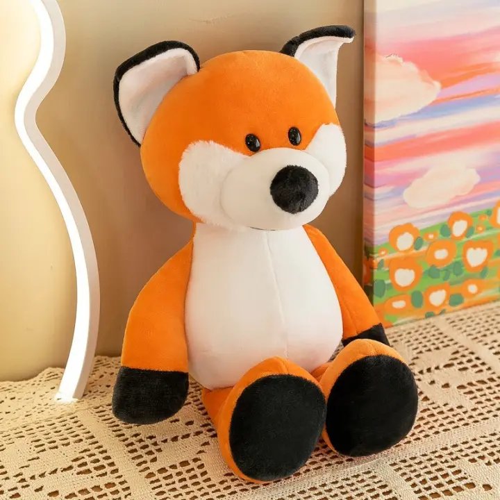 Muñeco De Peluche Realista León Mono Elefante Gacela Zorro Zorro Fox Animales Del Bosque Juguetes Para Niños Regalo De Cumpleaños - 1