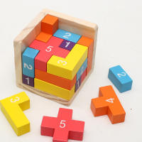 Juguetes De Puzzle 3D De Madera Colorida Luban Lock Clásico Juego Inteligente Para Niños Y Adultos Mini Cubo MBS-145 - details 0