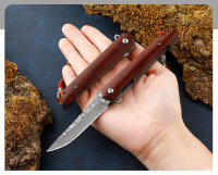 Cuchillo Plegable Damasco Mini Para Exteriores Cuchillo De Bolsillo Portátil Acero Inoxidable M390 Cuchillo De Campo Para Frutas - details 8