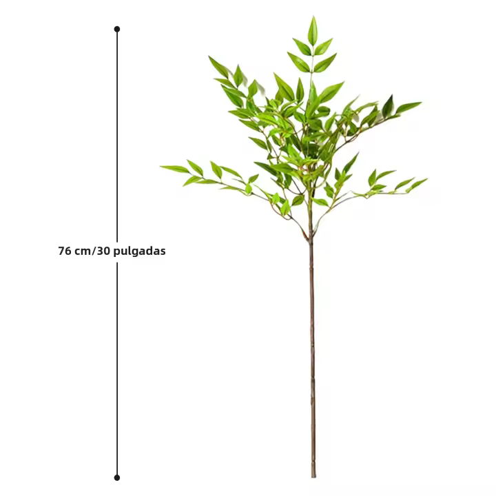 Planta Artificial De Bambú Y Hojas De Nandina Verde Falso Para Decoración De Jardín Interior Y Exterior Tamaño Grande 76-140cm - 1