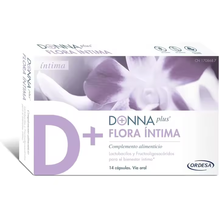 Donna Plus Flora íntima 14 cápsulas - Complemento alimenticio en cápsulas - Probióticos - Mantenimiento flora íntima - Ordesa - 1