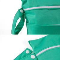 Bolsa De Pañales Impermeable Y Reutilizable De Color Sólido Con Dos Bolsillos Cerrados Para Viaje Playa Piscina Artículos Para Bebé - details 1