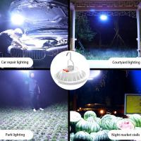 Linterna Portátil LED De 1200LM Más Potente Para Camping Recargable Solar Con Gancho Impermeable Lámpara De Emergencia Ahorradora De Energía Con Luz LED Fuente De Alimentación De Batería Recargable Material ABS - details 0