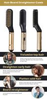 Peine Adecuado Para Cabello Profesional Multifuncional Rizador Y Rectificador De Cabello Rápido Calentamiento Herramientas De Estilo Para Barba Y Cabello Seco Y Húmedo - details 0