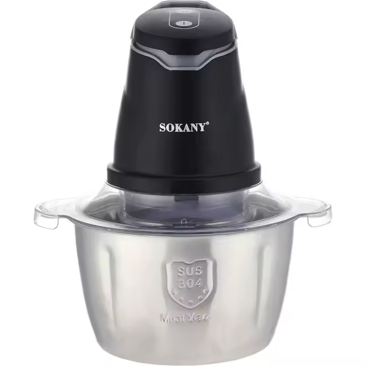 Picadora electrica 2 L, 400 W, triburadora de alimentos con 4 cuchillas de acero inocidante, 2 niveles de velocidad. Sokany - 1