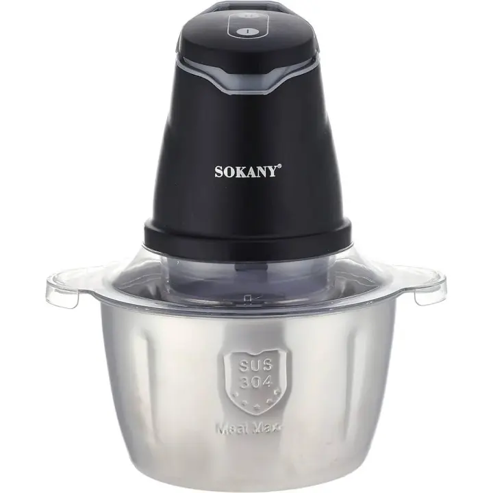 Picadora electrica 2 L, 400 W, triburadora de alimentos con 4 cuchillas de acero inocidante, 2 niveles de velocidad. Sokany - 1
