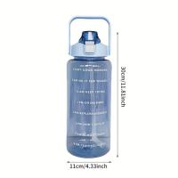 Botella De Agua Portátil De Gran Capacidad Con Marca De Tiempo Para Ciclismo Running Y Viajes Transparente Y Conveniente - details 5