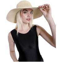 Kebedo Moda Sombrero de Playa de  ala Ancha 11 cm, Sombrero de Paja de Papel para el Sol de Verano, Viaje, Piscina, Viaje, Protección Solar, Pamela Grande para Mujer Adulto Talla Única Transpirable Ajustable 56-57 CM - details 6