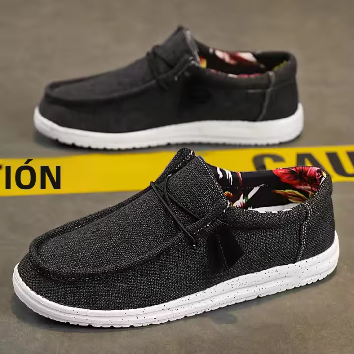 Zapatos Casuales Para Hombre Transpirables Ligeros Slip-On Planos Cómodos De Color Sólido Suela Suave Zapatos De Venta Loafers - 1