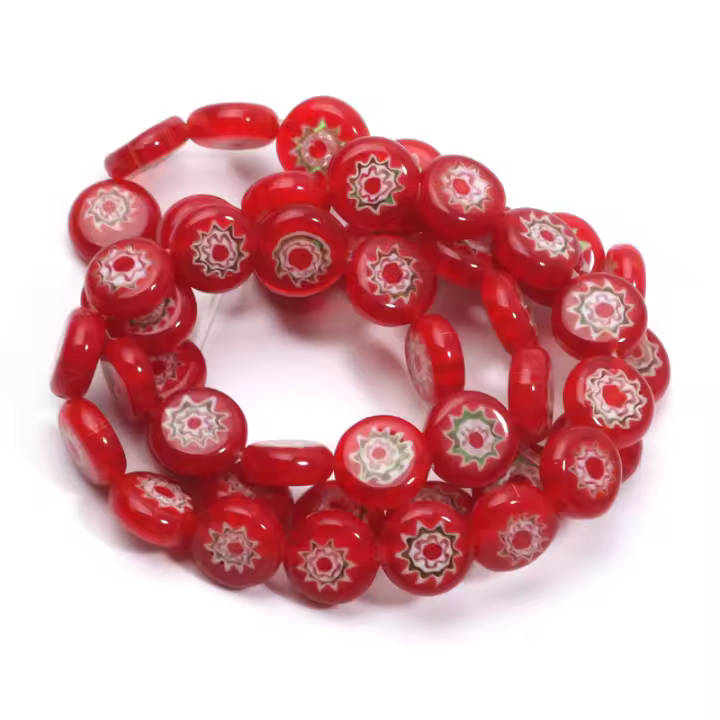 48pcs Bolas De Vidrio Planas Y Redondas De 8mm Multicolor Murano Para Fabricación De Joyas Pulseras DIY Accesorios - 1