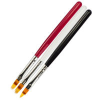 Pincel De Uñas Con Mango De Madera Herramienta De Pintura De Arte De Uñas Gel UV Gradient Bloom Pelo De Nylon Negro Blanco Rojo Dibujo Manicura - details 2