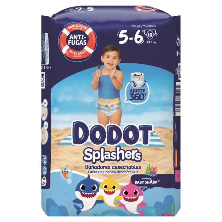 DODOT SPLASHERS BAÑADORES DESECHABLES TALLA 5-6 10 UNIDADES - 1