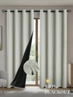 Cortinas De Blackout 100% Con Tope De Grommets Para Decoración De Hogar Sala De Estar Dormitorio Cocina Aislamiento De Luz Modernas - details 11