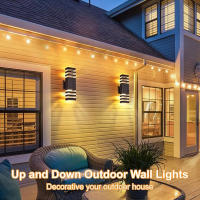 Lámpara De Pared Exterior LED IP65 Impermeable E27 Para Porche Puerta Frontal Jardín Estilo Moderno Soporte Para Bombilla Reemplazable - details 14